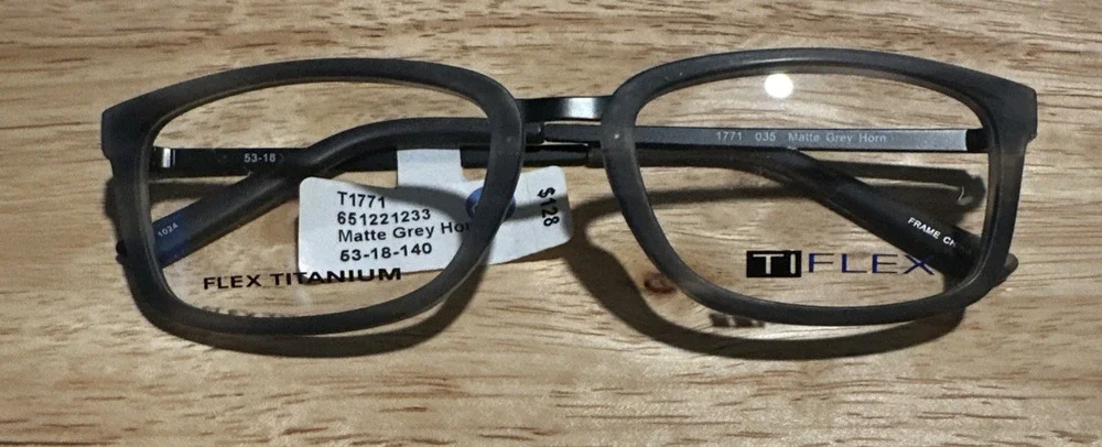 MINI EYEWEAR 765006 30/ GRAY HORN 53-18-140 FLEX HINGE EYEGLASSES “M40
